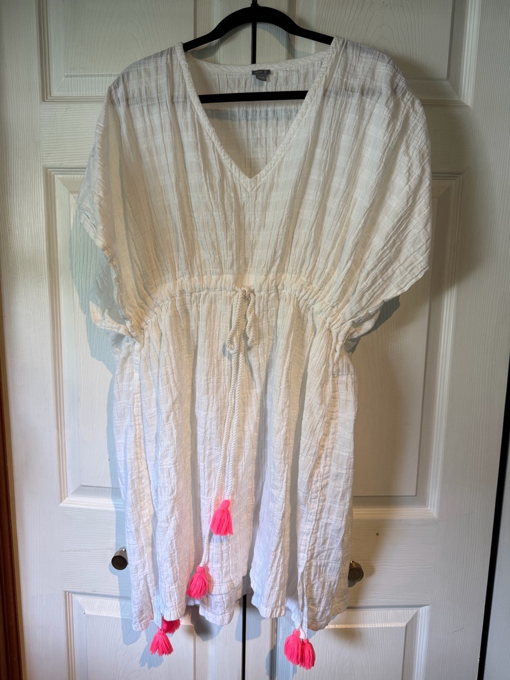 Aerie Swim Pool Cover Up with Hot Pink Tassles